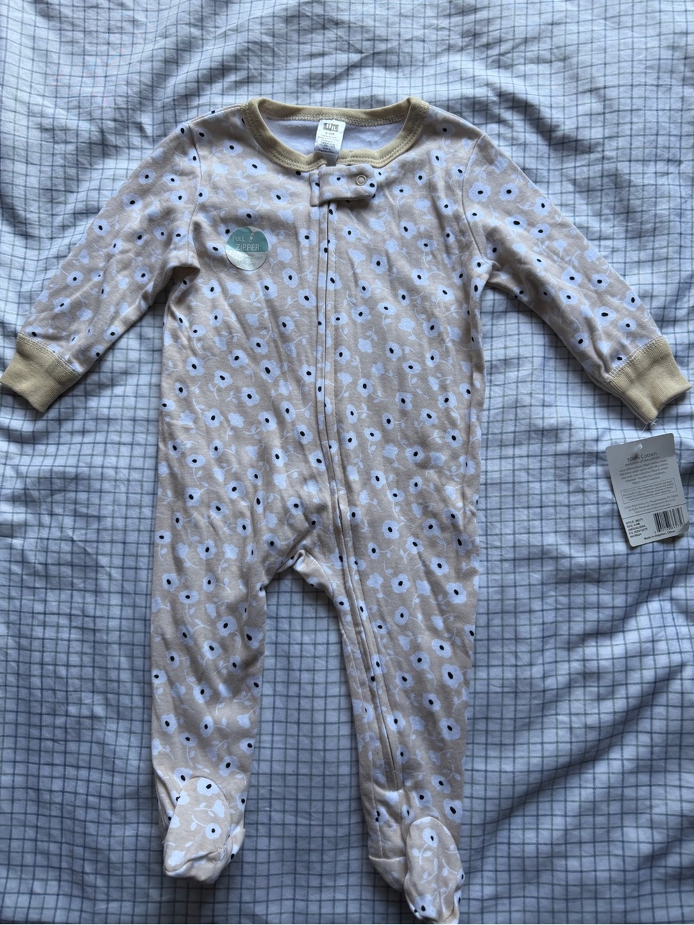 Hudson Baby Cotton Sleep and Play Floral Footed Sleeper 6-9 Months